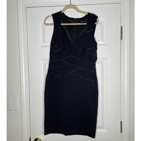 White House Black Market Dresses & Skirts - NWOT WHBM Elegant Classy Black Dress With Contrast Satin Trim Sz 10 Body Con